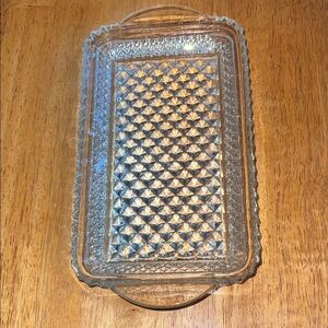 Vintage Anchor Hocking Wexford Clear Glass Serving Plate - 9.75" x 5"